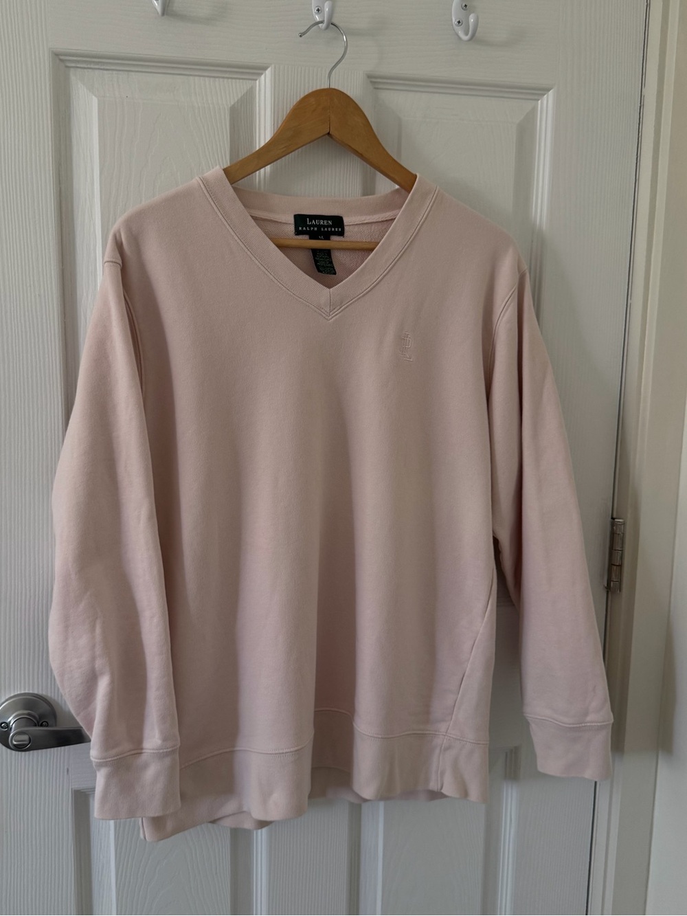 Lauren Ralph Lauren V-Neck Pullover Sweater - Light Blush